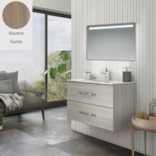 Mobile bagno sSospeso Colore Rovere fumo 81,5x46,5x53 H