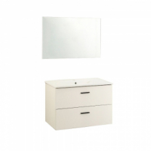 Mobile Bagno Sospeso Con Lavabo e Specchio Colore bianco 80x46 cm