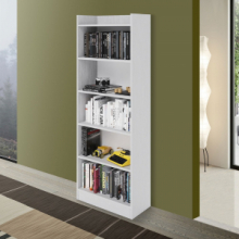 Libreria Alessia 64x29x180H bianco frassinato