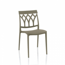 Sedia Salim polipropilene tortora schienale disegno geometrico