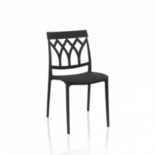 Sedia Salim polipropilene nero schienale disegno geometrico