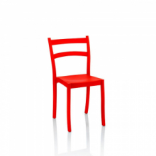 Sedia Samara polipropilene rossa schienale 2 fasce orizzontali