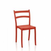 Sedia Samara polipropilene corallo schienale 2 fasce orizzontali