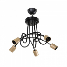 Lampada da soffitto a 5 luci Sardala metallo intrecciato