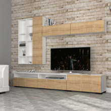 Parete attrezzata Labella da 270 cm. bianco rovere