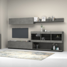 Parete attrezzata Aktif cemento beton 280x180 cm