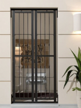 Grata In Ferro Con Borchia Verniciata Apribile Per Porta Finestra 2 Ante