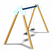 Altalena A Due Posti, Gioco Per Parchi Certificato EN 1176 Con Due Sedili Piani