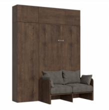 Letto 120 Sofà Kentaro Noce/Bianco Con Colonna – Pensile Vasistas – Pensile Sopra Colonna