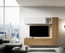 Parete Soggiorno Isoka A14 L.214 H.174 P.39,5 Cm 