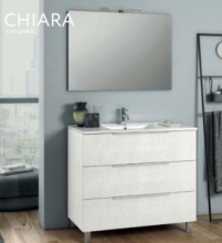 Composizione 4 Pz Arredo Bagno Modello Chiara Con Piedini Colore Bianco Lucido L61cm