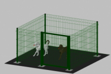 .Recinto-Box Modulare per Cani in Ferro Zincato e Verniciato Verde-con Pali a Tassellare - cm 200x200x142h