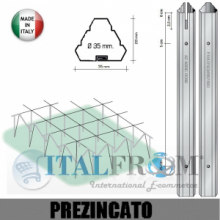 CONF. 50 PZ - PALI TRIANGOLARI PREZINCATI "PICCOLI" PER VIGNETO -DIAM: 35mm - ALTEZZA: 210 cm - SPESSORE: 0,5mm