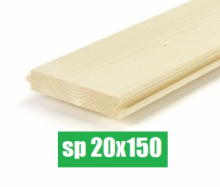 Perlina Dogata in Legno di Abete Qualità A/B - Larghezza 15 cm - Spessore 20 mm -  Lunghezza 400 cm