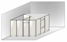 Box Modulare 3 Lati in Alluminio e Vetro Opale e Copertura - 4x3 m - ITALFROM®