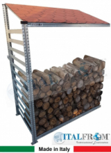 Legnaia Modulare ITALFROM® in Acciaio Zincato con Staffe a Parete - Modulo Continuativo - Varie Misure a Scelta